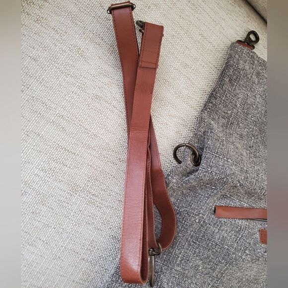 NEW! Vintage Addiction Fold-Over Jute Crossbody Bag - Grey - Picture 12 of 13